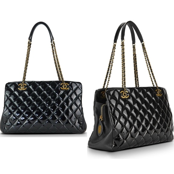 Authentic Chanel patent leather Paris Salzburg CC eyelet medium tote - Picture 3 of 17